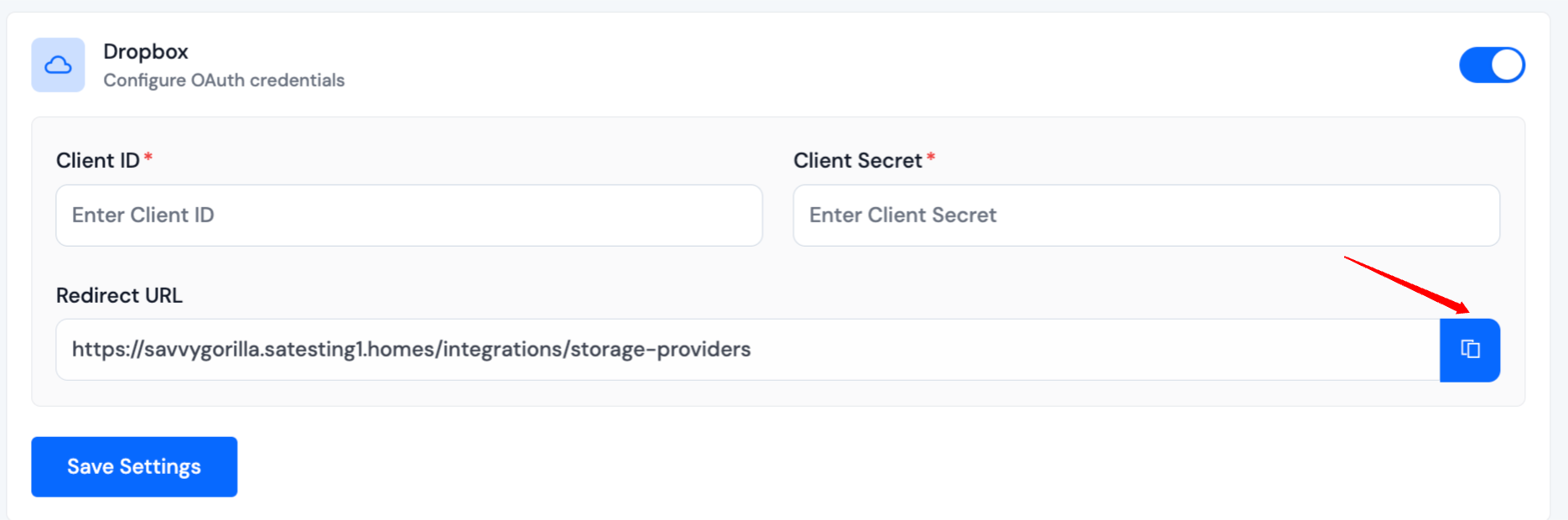 Copy Redirect Url