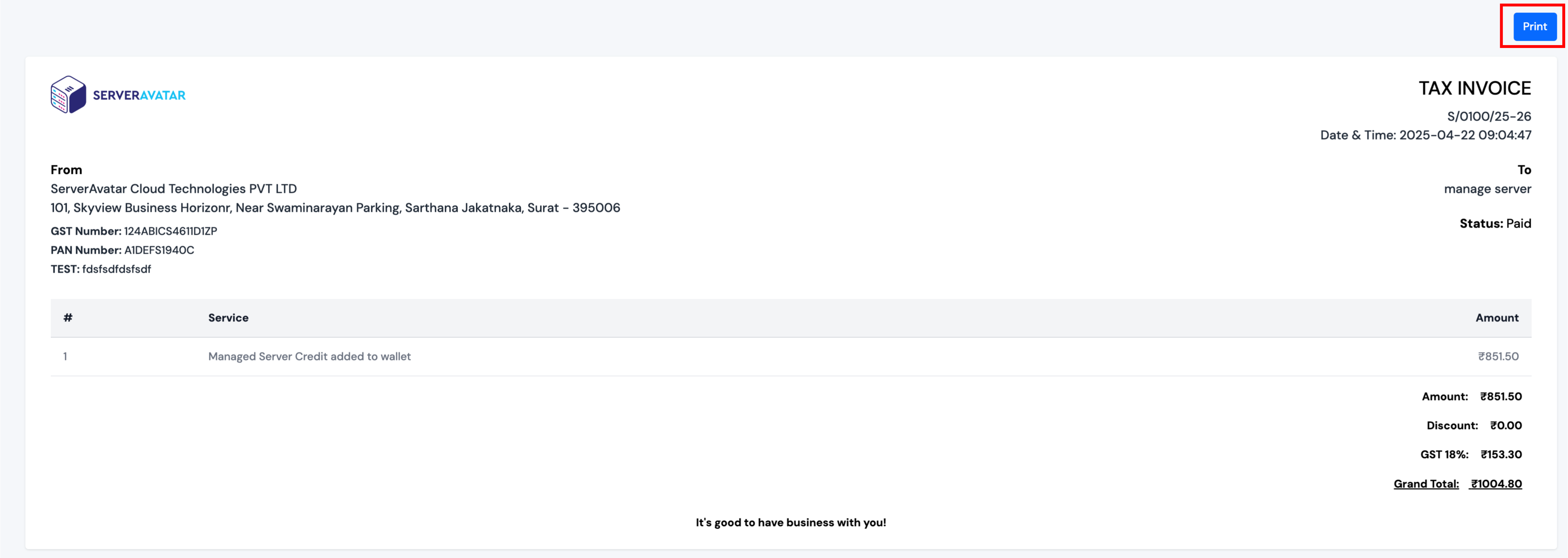 View Transaction