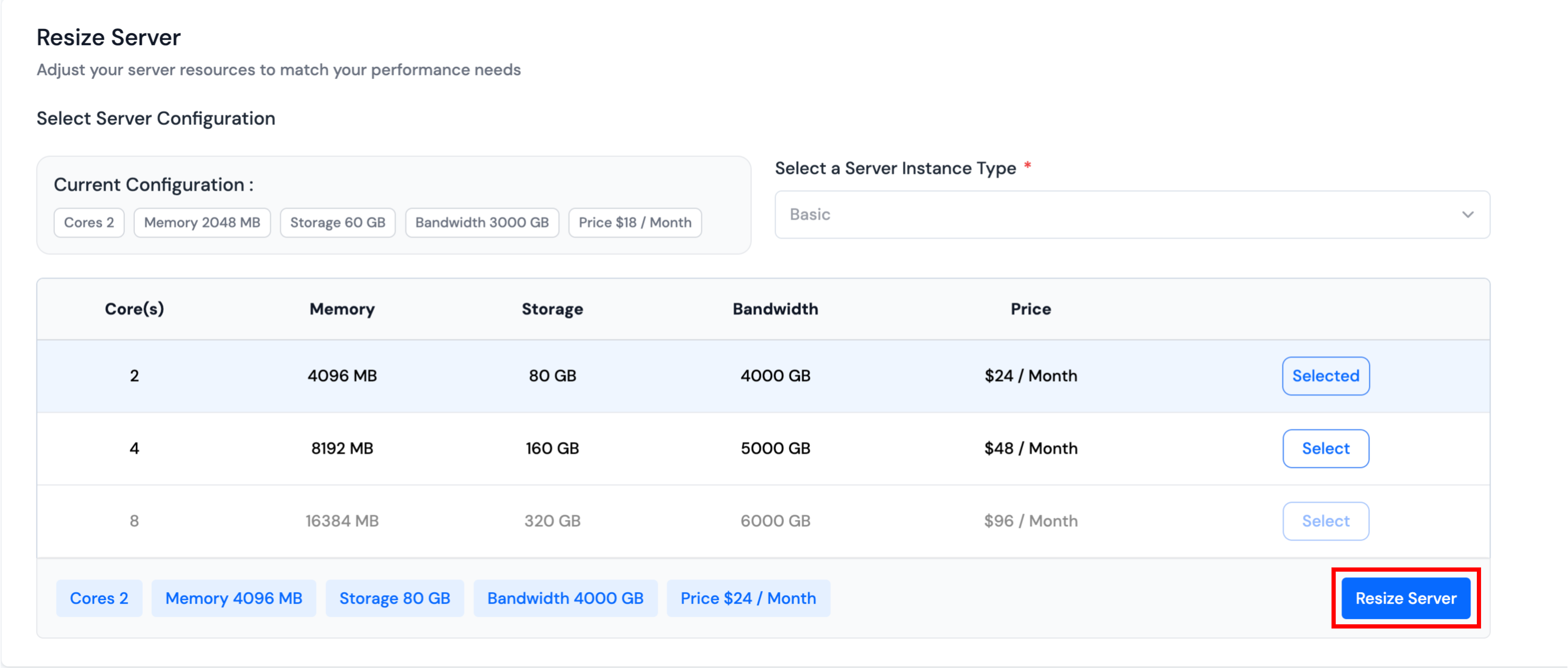 Server Dashboard